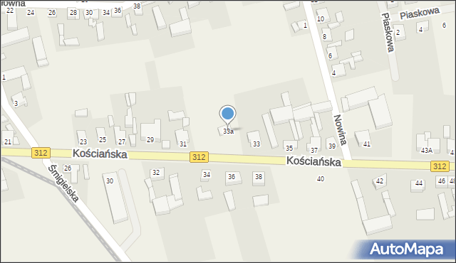 Wilkowo Polskie, Kościańska, 33a, mapa Wilkowo Polskie
