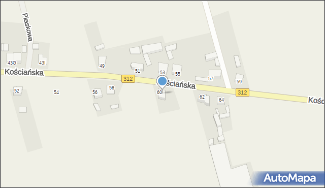 Wilkowo Polskie, Kościańska, 60B, mapa Wilkowo Polskie