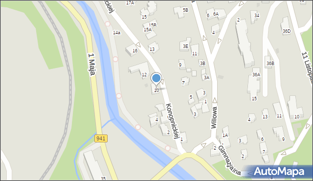 Wisła, Konopnickiej Marii, 10, mapa Wisła