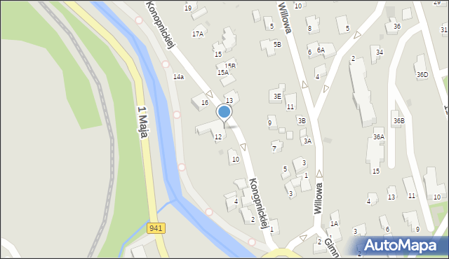 Wisła, Konopnickiej Marii, 14, mapa Wisła