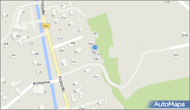 Wisła, Kopydło, 53D, mapa Wisła