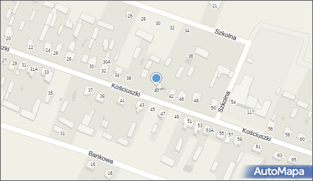 Wiśniew, Kościuszki Tadeusza, gen., 40, mapa Wiśniew