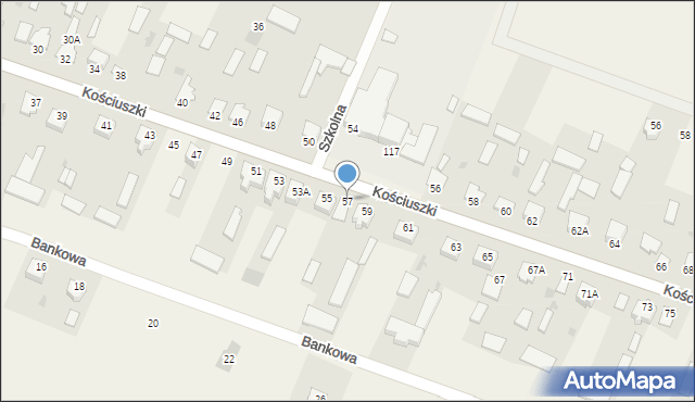 Wiśniew, Kościuszki Tadeusza, gen., 57, mapa Wiśniew