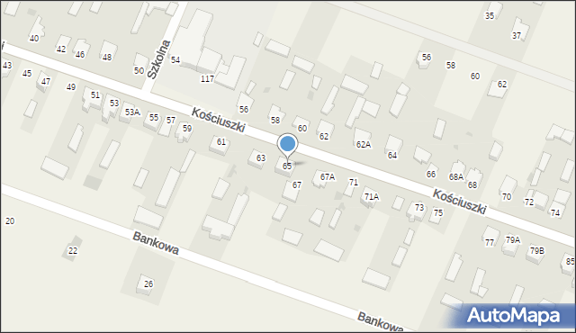 Wiśniew, Kościuszki Tadeusza, gen., 65, mapa Wiśniew