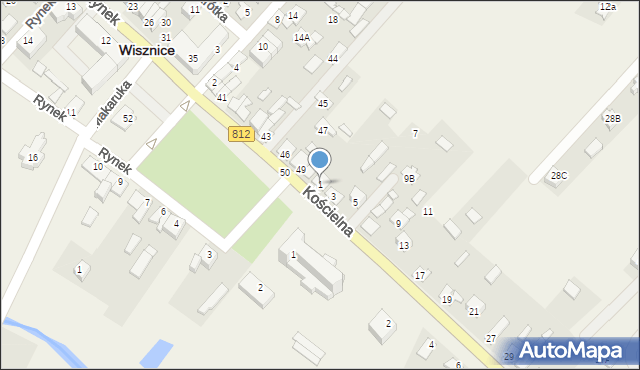 Wisznice, Kościelna, 1, mapa Wisznice