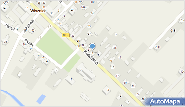 Wisznice, Kościelna, 3, mapa Wisznice