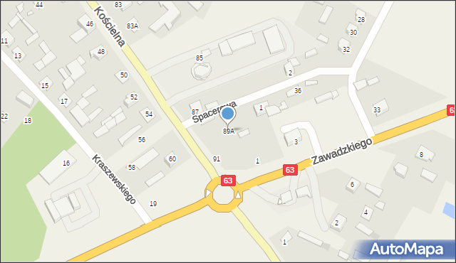 Wisznice, Kościelna, 89A, mapa Wisznice