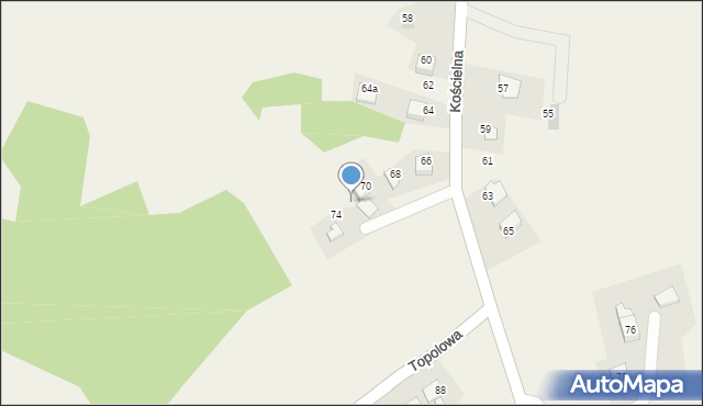 Witanowice, Kościelna, 72, mapa Witanowice