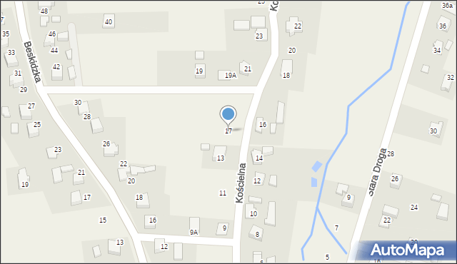 Witkowice, Kościelna, 17, mapa Witkowice