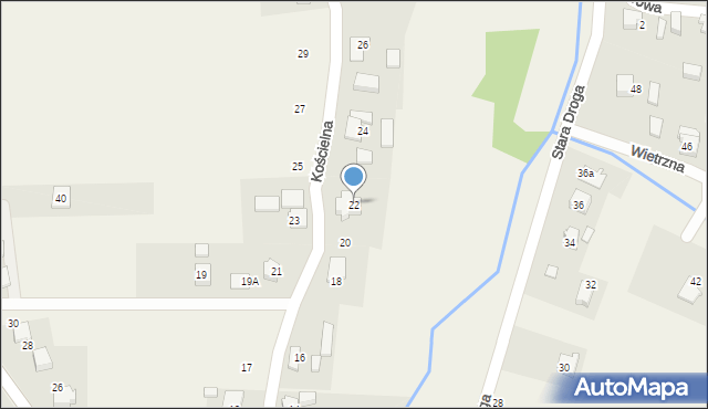 Witkowice, Kościelna, 22, mapa Witkowice