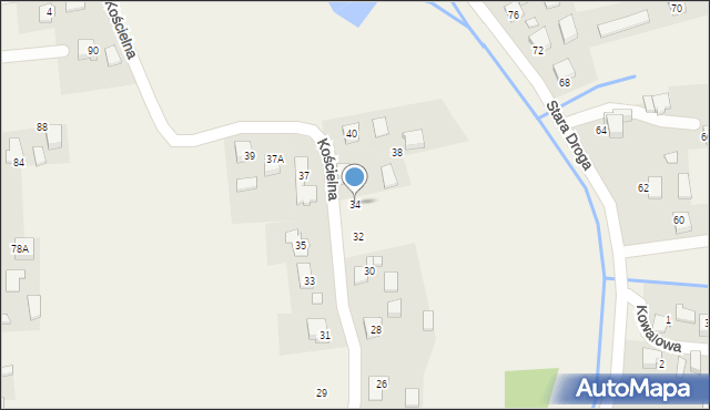 Witkowice, Kościelna, 34, mapa Witkowice