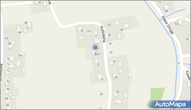 Witkowice, Kościelna, 35, mapa Witkowice