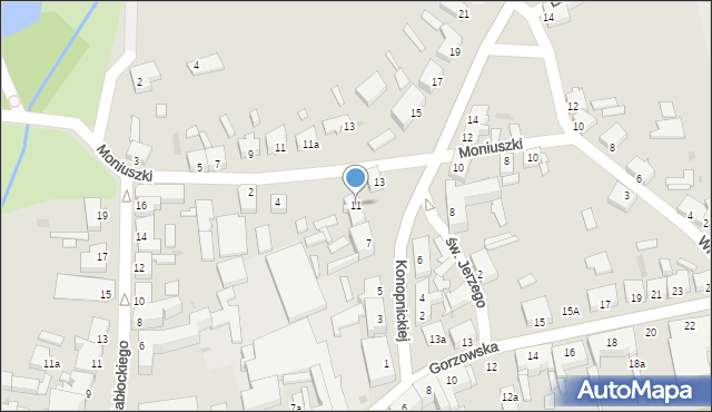 Witnica, Konopnickiej Marii, 11, mapa Witnica