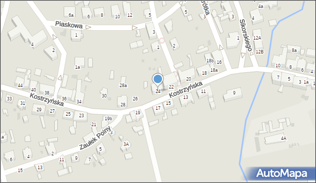 Witnica, Kostrzyńska, 24, mapa Witnica
