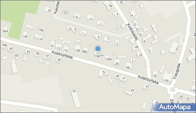 Witnica, Kostrzyńska, 64, mapa Witnica