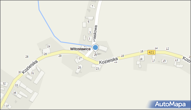 Witosławice, Kozielska, 20, mapa Witosławice