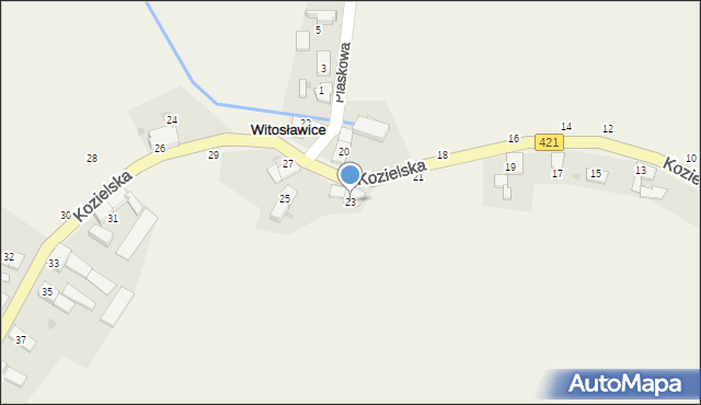 Witosławice, Kozielska, 23, mapa Witosławice