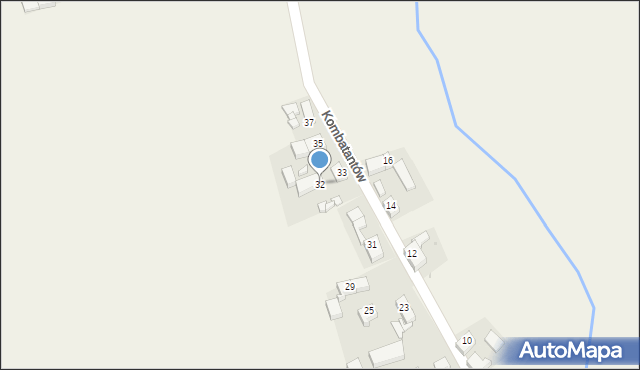 Witoszyn, Kombatantów, 32, mapa Witoszyn