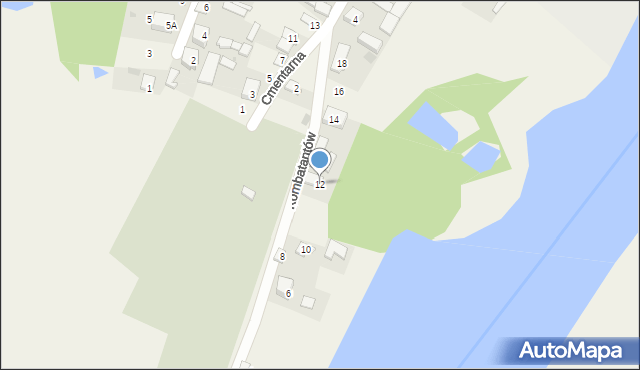 Wizna, Kombatantów, 12, mapa Wizna