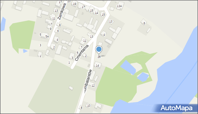 Wizna, Kombatantów, 16, mapa Wizna