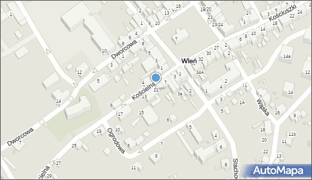 Wleń, Kościelna, 11, mapa Wleń