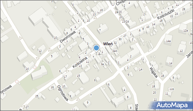 Wleń, Kościelna, 5, mapa Wleń