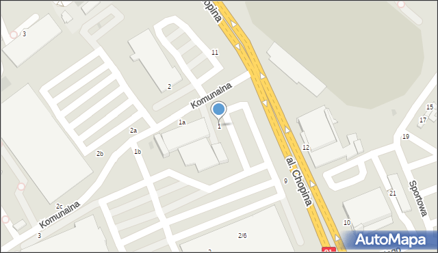 Włocławek, Komunalna, 1, mapa Włocławka
