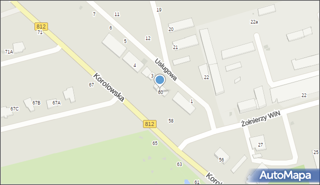Włodawa, Korolowska, 60, mapa Włodawa