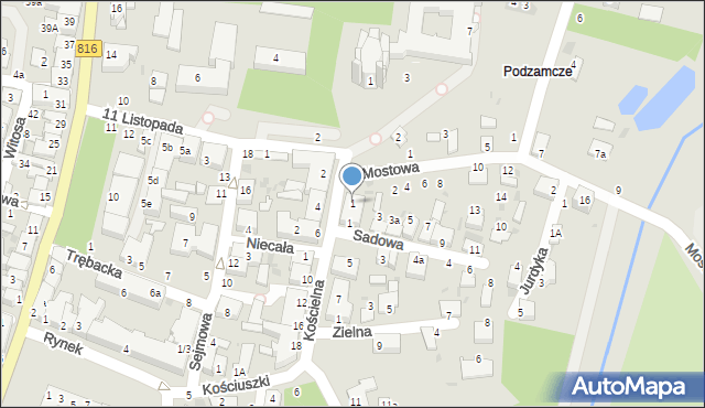 Włodawa, Kościelna, 1, mapa Włodawa