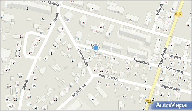 Włodawa, Kotlarska, 11, mapa Włodawa