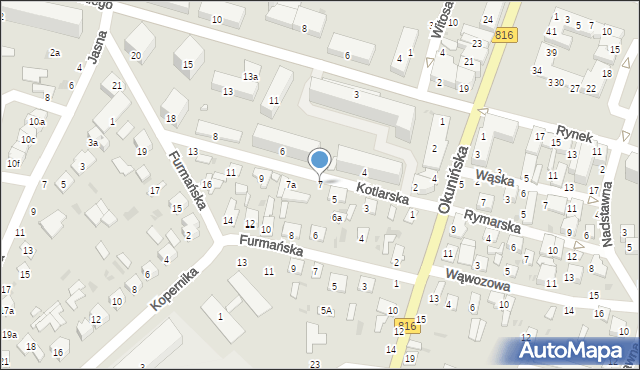 Włodawa, Kotlarska, 7, mapa Włodawa