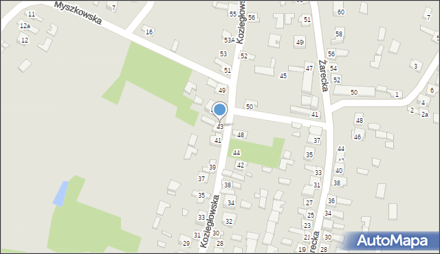 Włodowice, Koziegłowska, 43, mapa Włodowice