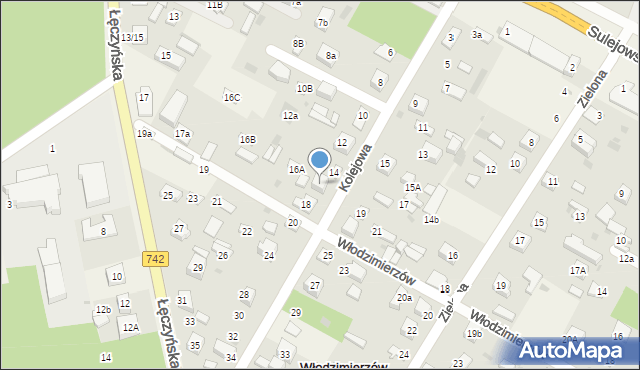 Włodzimierzów, Kolejowa, 16, mapa Włodzimierzów