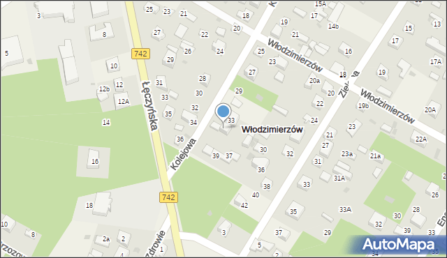 Włodzimierzów, Kolejowa, 35, mapa Włodzimierzów