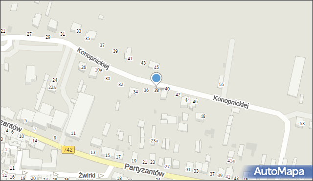 Włoszczowa, Konopnickiej Marii, 38, mapa Włoszczowa