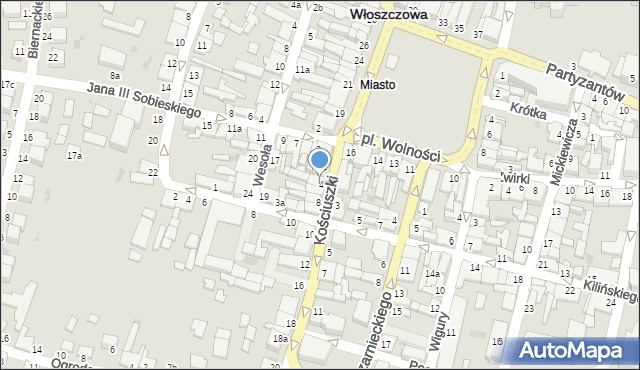 Włoszczowa, Kościuszki Tadeusza, gen., 4, mapa Włoszczowa