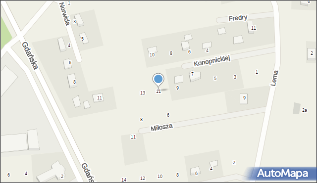 Wocławy, Konopnickiej Marii, 11, mapa Wocławy