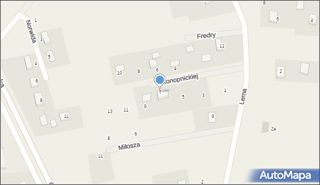 Wocławy, Konopnickiej Marii, 7, mapa Wocławy