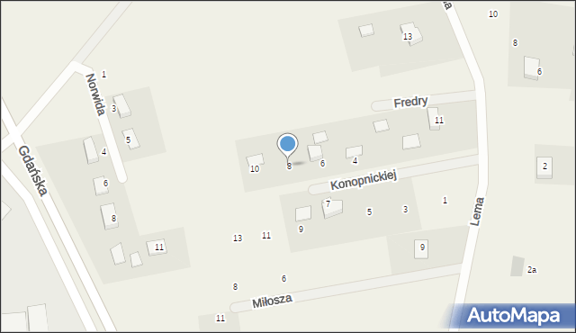 Wocławy, Konopnickiej Marii, 8, mapa Wocławy