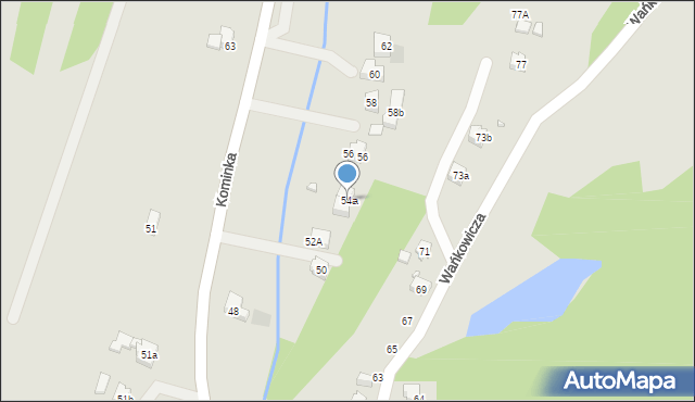 Wodzisław Śląski, Kominka Bolesława, ks. kan., 54a, mapa Wodzisławia Śląskiego