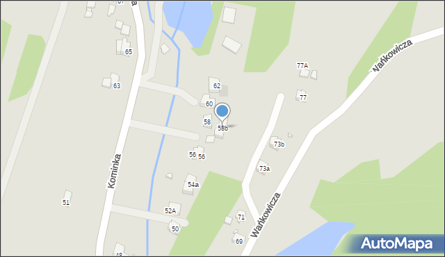 Wodzisław Śląski, Kominka Bolesława, ks. kan., 58b, mapa Wodzisławia Śląskiego