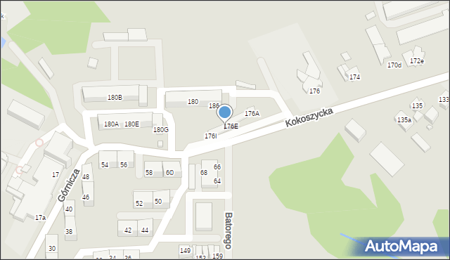 Wodzisław Śląski, Kokoszycka, 176F, mapa Wodzisławia Śląskiego