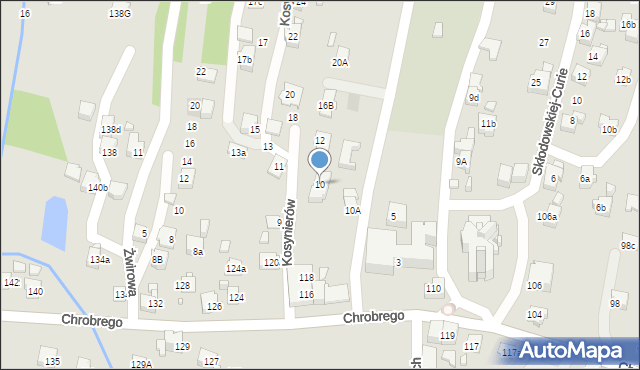 Wodzisław Śląski, Kosynierów, 10, mapa Wodzisławia Śląskiego