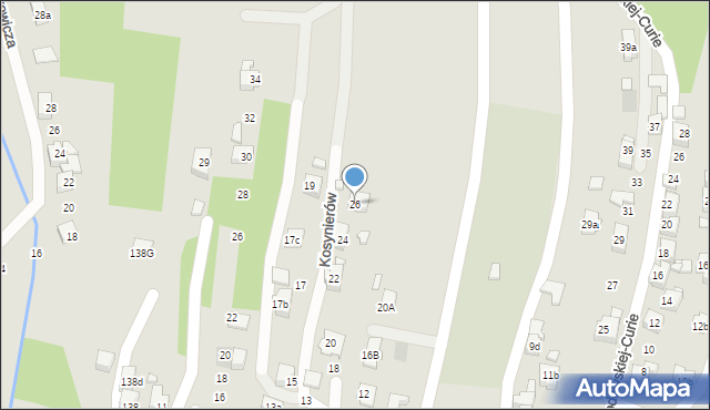 Wodzisław Śląski, Kosynierów, 26, mapa Wodzisławia Śląskiego