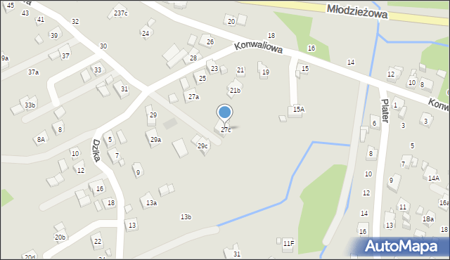 Wodzisław Śląski, Konwaliowa, 27c, mapa Wodzisławia Śląskiego