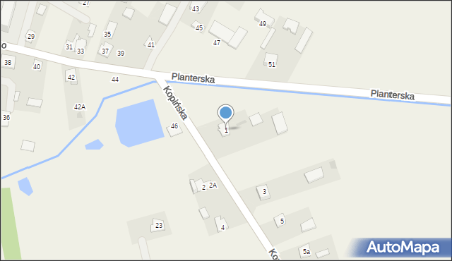 Wohyń, Kopińska, 1, mapa Wohyń