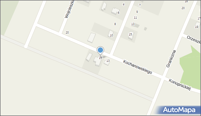 Wojcieszków, Kochanowskiego Jana, 15, mapa Wojcieszków