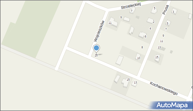 Wojcieszków, Kochanowskiego Jana, 20, mapa Wojcieszków