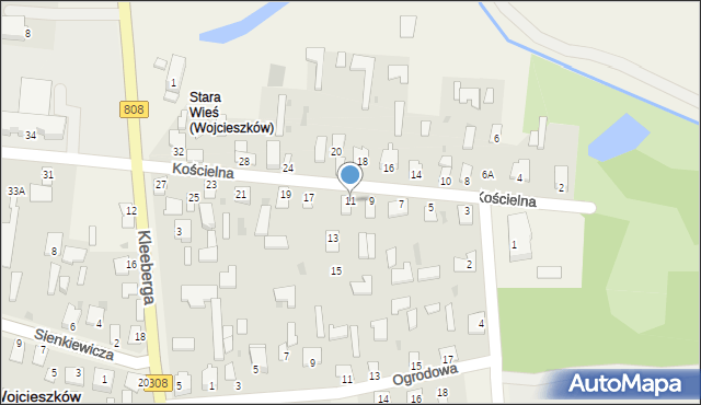 Wojcieszków, Kościelna, 11, mapa Wojcieszków