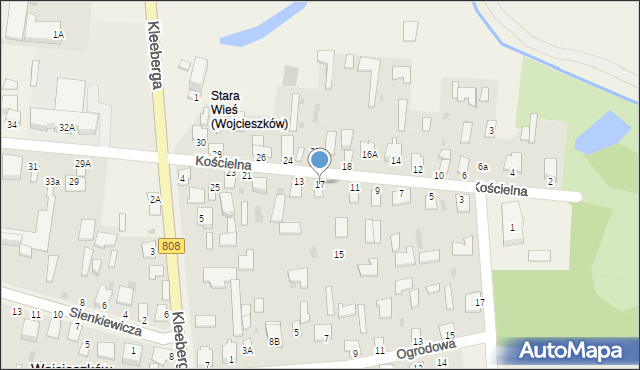 Wojcieszków, Kościelna, 17, mapa Wojcieszków